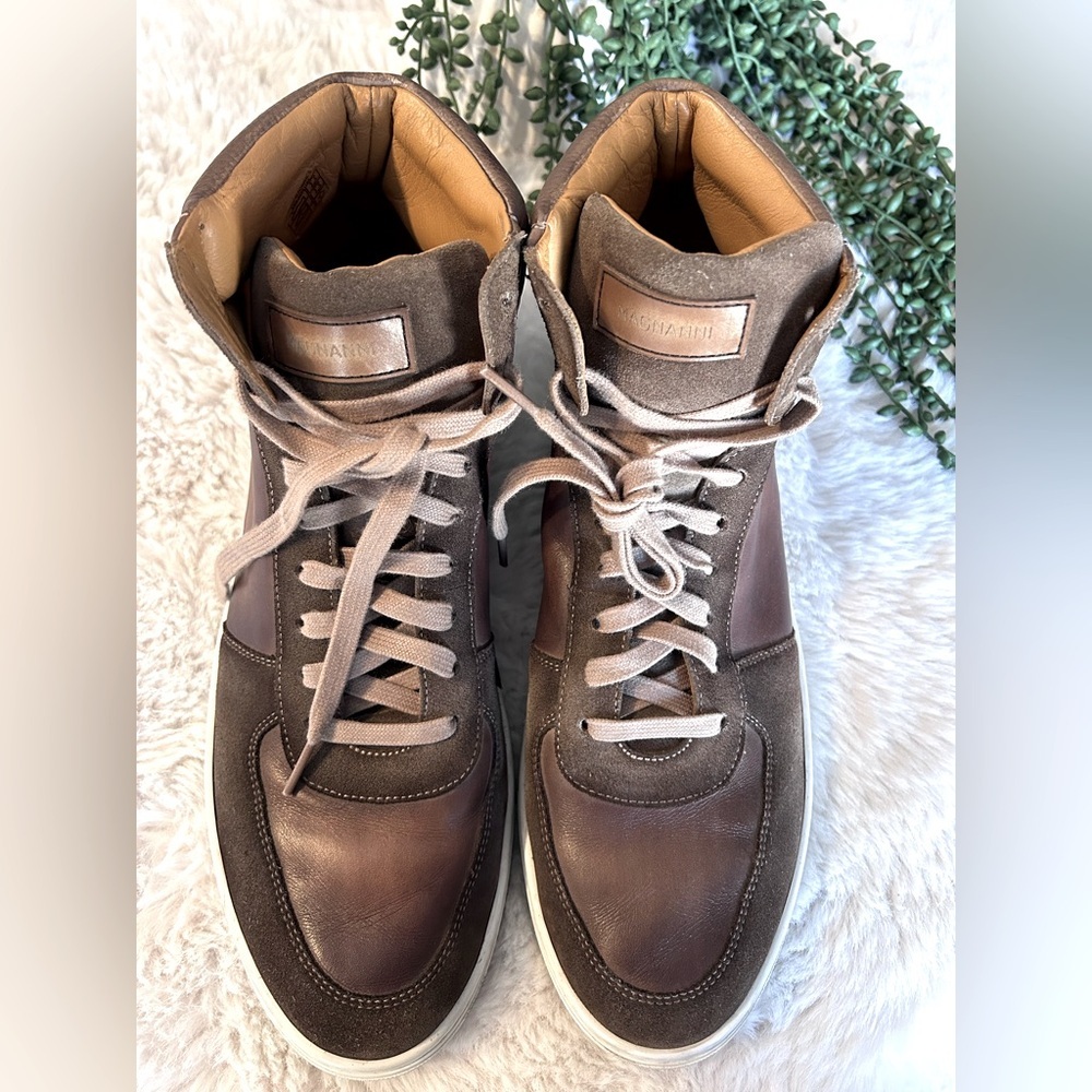 Magnanni Brown High-Top Sneakers
